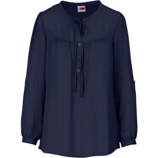 Ladies Long Sleeve Candice Blouse Navy Front